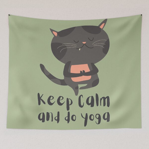 Item preview, Keep Calm and Do Yoga Cute Cat Posture designed and sold by dmr studio.