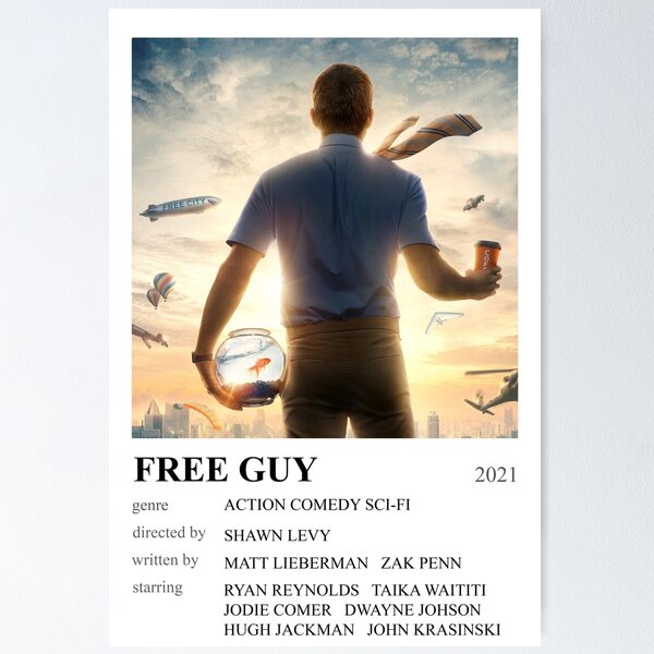 Free Guy Movie Poster, Framed, GTA Parody, 2021, 11x17, NEW, USA