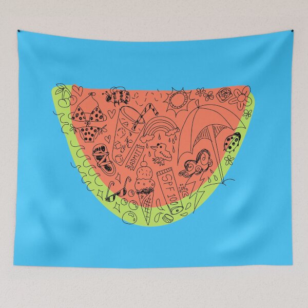 Item preview, Red and Green Summer "Watermelon Doodles" designed and sold by Boreal-Witch.