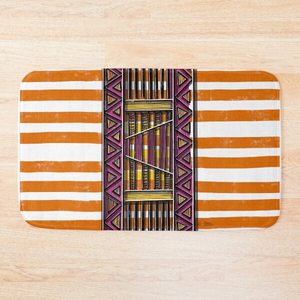 Abstract Modern Geometrical Shapes Inspired By The Egyptian Nubian Culture Bath Mat