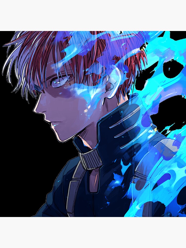 "shoto todoroki blue fire" Sticker for Sale by BadrArts Redbubble