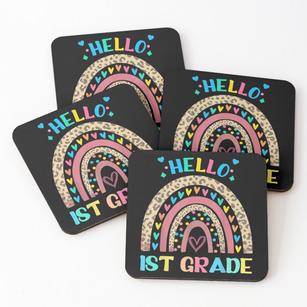 Item preview, Hello First Grade Retro Rainbow Heart for Teachers designed and sold by sharpbell.
