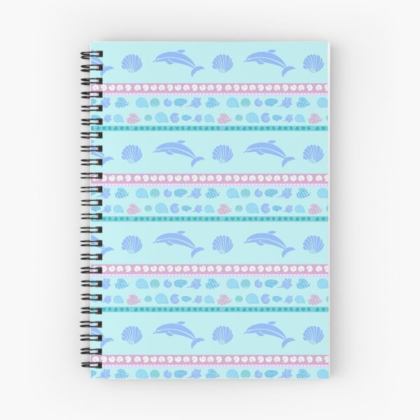 Item preview, Dolphin and shells repeating pattern designed and sold by Luna Doodle Design.