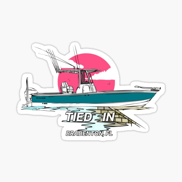 "Tied In Regulator Boat" Sticker for Sale by Statepallets Redbubble