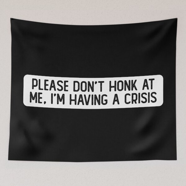 Item preview, Please Don't Honk At Me I'm Having A Crisis Cool Bumper designed and sold by Sour Soul.