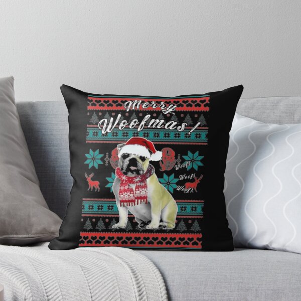 Item preview, Bulldog Merry Woofmas designed and sold by Elena Penny.