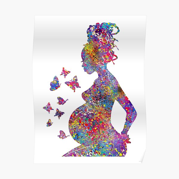 Posters Sur Le Theme Femme Enceinte Aquarelle Redbubble