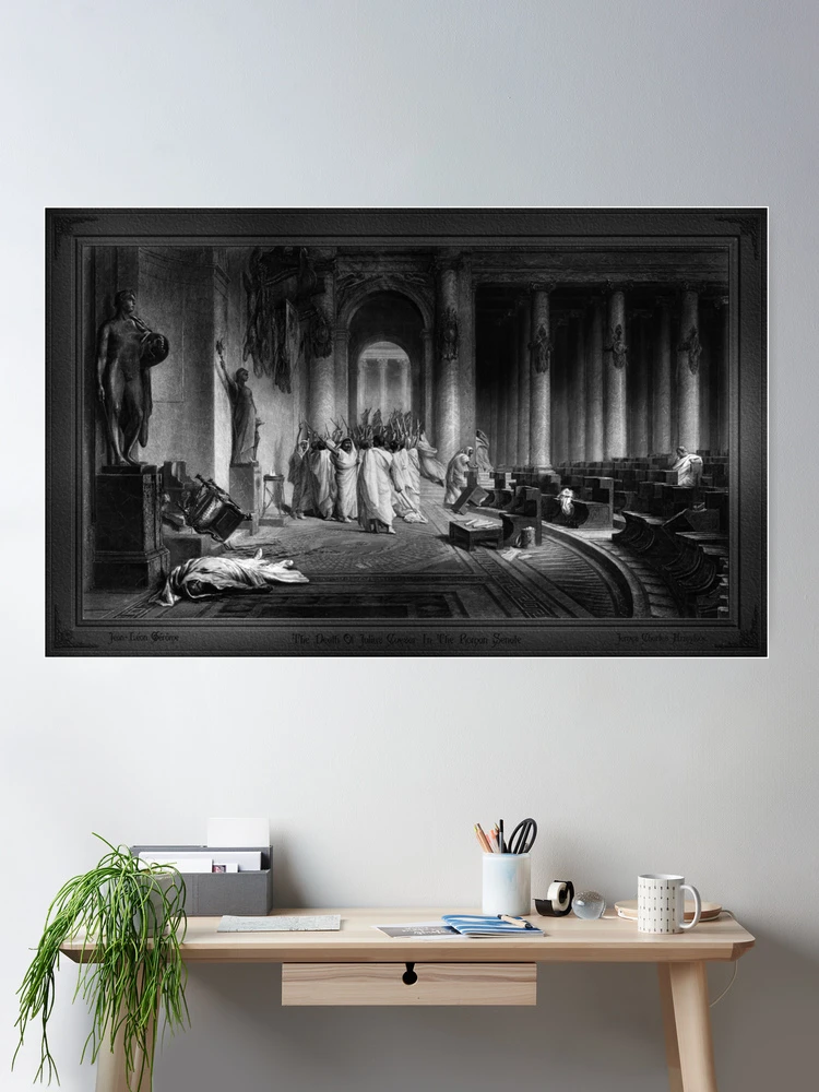 The Death Of Julius Caesar In The Roman Senate Engraving Room Decor Poster Art Print