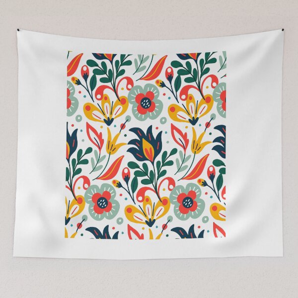 Item preview, colorful exotic leaves flowers pattern - seamless colorful exotic leaves flowers pattern designed and sold by FirstTouch.