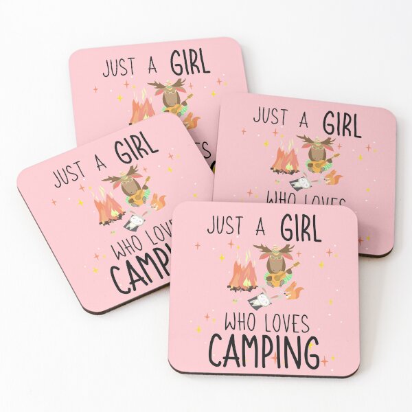 Item preview, Just A Girl Who Loves Camping | camping animals designed and sold by JooArtPrints  ★★★★★.
