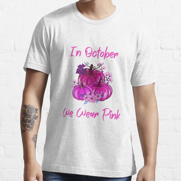 Pumpkin New Orleans Saints In October We Wear Pink Breast Cancer Awareness  T-Shirt - TeeNavi