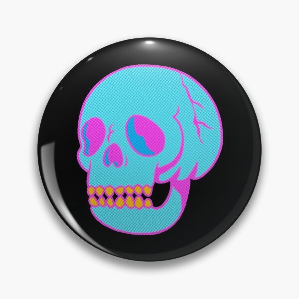 Item preview, Skull Neon Blue Pink designed and sold by BeeMeCreative.