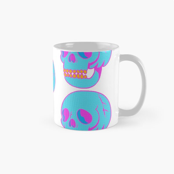 Item preview, Skull Neon Blue Pink designed and sold by BeeMeCreative.