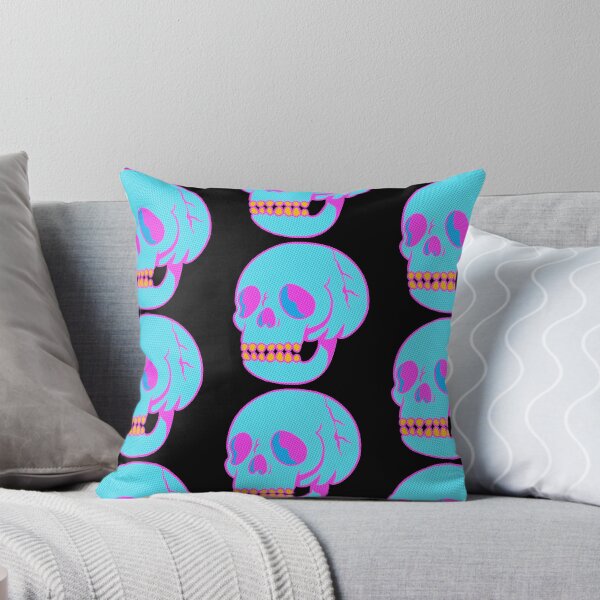 Item preview, Skull Neon Blue Pink designed and sold by BeeMeCreative.