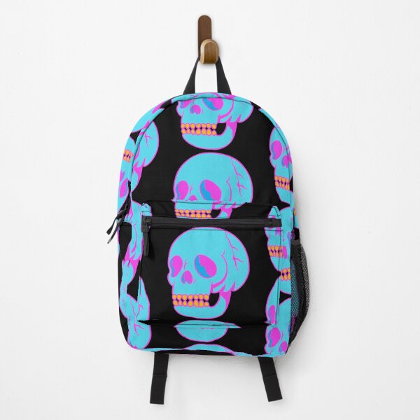 Item preview, Skull Neon Blue Pink designed and sold by BeeMeCreative.