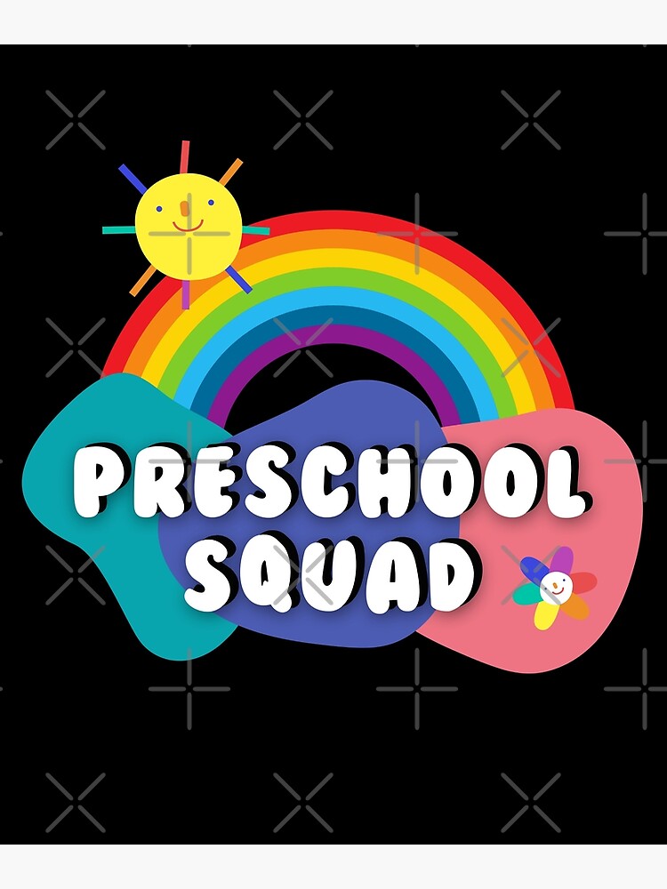 Rainbow Back To School Preschool Squad Poster By Manpommin Redbubble