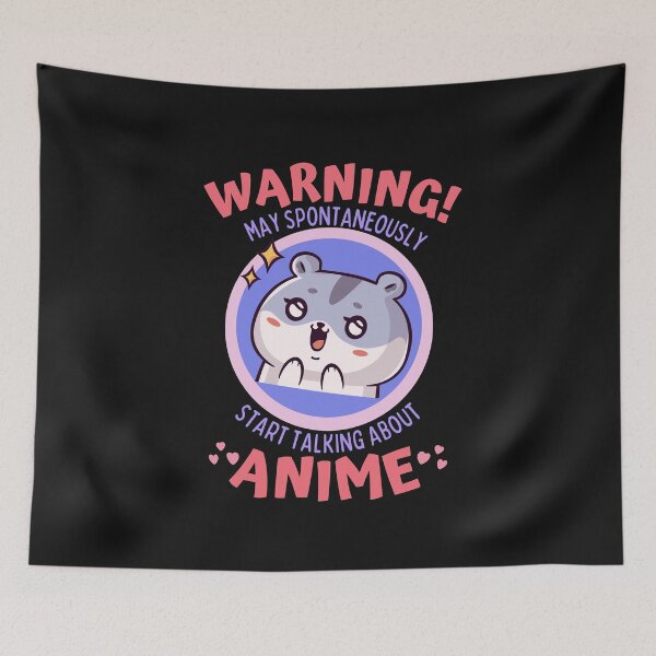 Item preview, Warning May Spontaneously Start Talking About Anime Cute Hamster Black - Funny Otaku Anime Lover designed and sold by Teetee94.