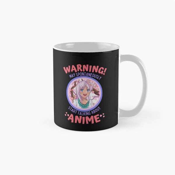Item preview, Warning May Spontaneously Start Talking About Anime Cute Girl, Cherry Blossoms,  Black - Funny Otaku Anime Lover designed and sold by Teetee94.