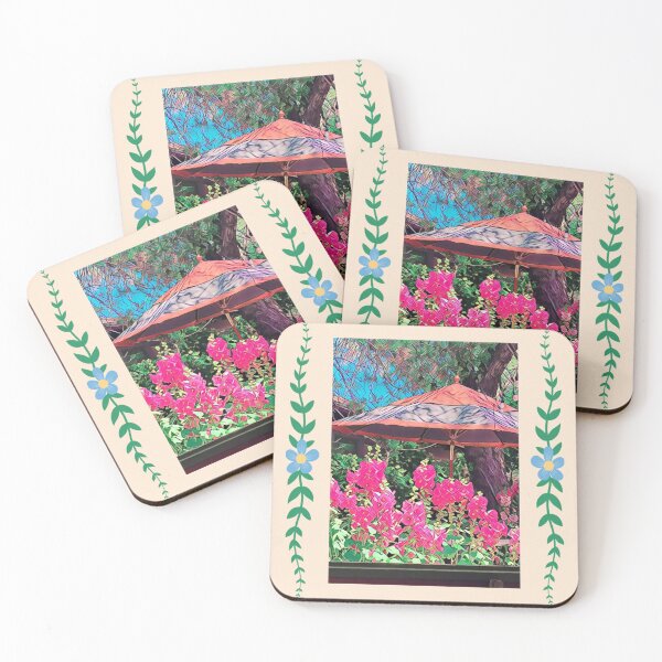 Item preview, Hollyhocks with Umbrella in Santa Fe  designed and sold by oh-bi-me.