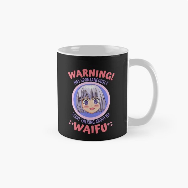 Item preview, Warning May Spontaneously Start Talking About my Waifu, Cute Anime Girl, Black - Funny Otaku Anime Lover designed and sold by Teetee94.