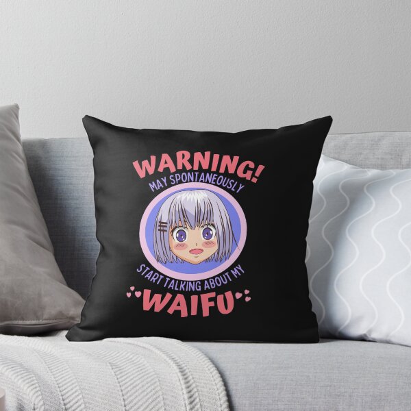 Item preview, Warning May Spontaneously Start Talking About my Waifu, Cute Anime Girl, Black - Funny Otaku Anime Lover designed and sold by Teetee94.