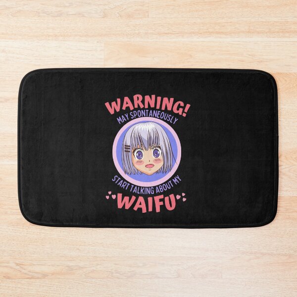 Item preview, Warning May Spontaneously Start Talking About my Waifu, Cute Anime Girl, Black - Funny Otaku Anime Lover designed and sold by Teetee94.