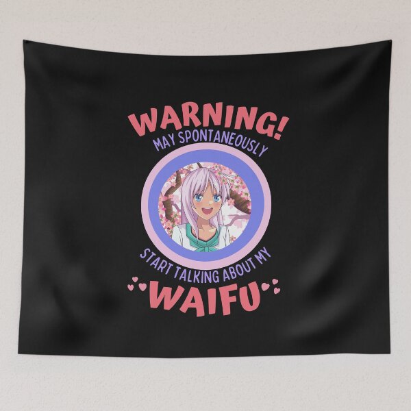 Item preview, Warning May Spontaneously Start Talking About my Waifu, Cute Anime Girl, Cherry Blossoms, Black - Funny Otaku Anime Lover designed and sold by Teetee94.