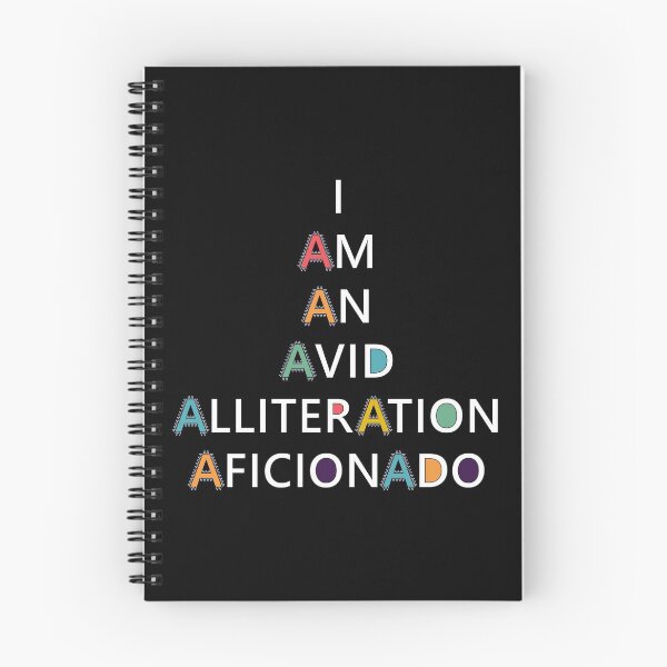 Item preview, I Am An Avid Alliteration Aficionado Colorful designed and sold by artfulnotebook.