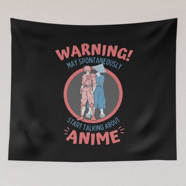 Item preview, Warning May Spontaneously Start Talking About Anime Back to back Samurais Black - Funny Otaku Anime Lover designed and sold by Teetee94.