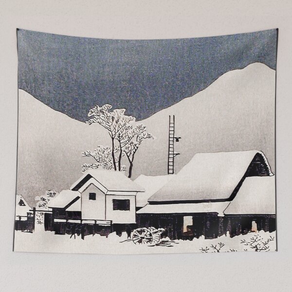 Item preview, Japanese Woodbock Art Snow at Nipponmatsu (ca.1926–1927) by Hiroaki Takahashi designed and sold by Designedbysm.