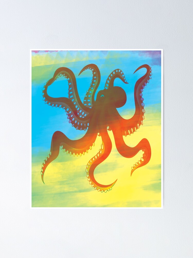 Realistic Octopus Poster For Sale By Special Ninja Redbubble