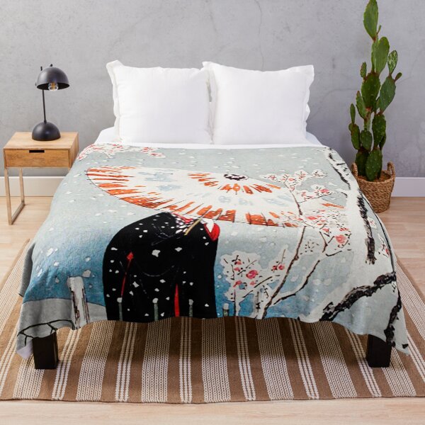 Item preview, Japanese Woodbock Art Plum Tree in Snow by Hiroaki Takahashi (1871–1945) designed and sold by Designedbysm.