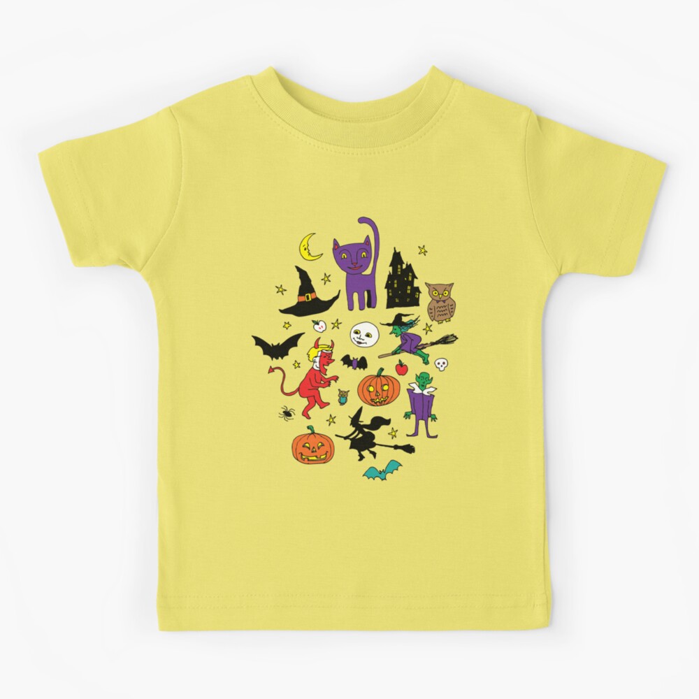 Retro Halloween - original - Halloween pattern by Cecca Designs Kids T-Shirt