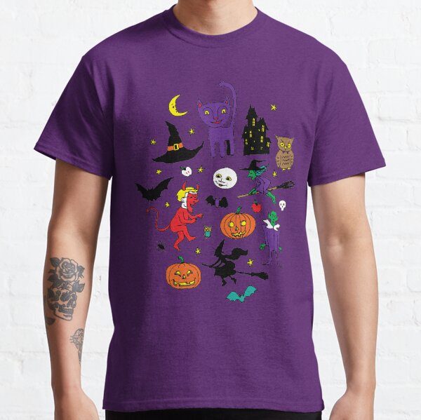 Retro Halloween - original - Halloween pattern by Cecca Designs Classic T-Shirt