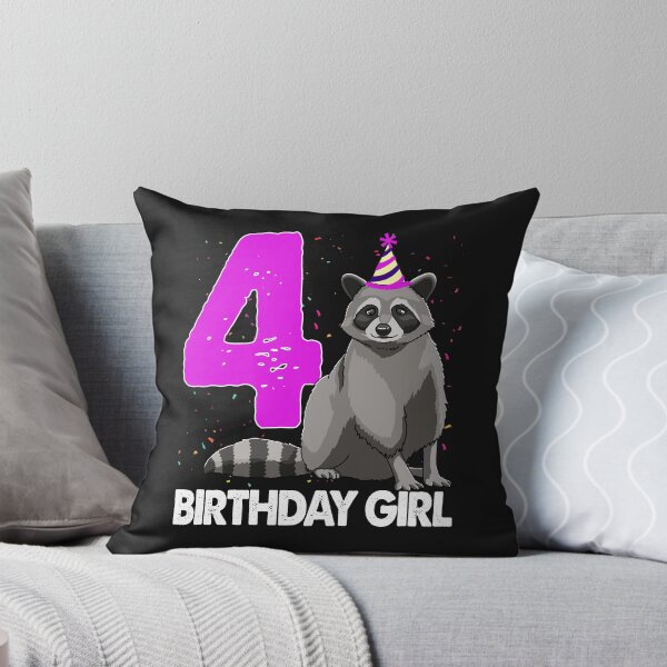 Item preview, Birthday Girl 4 Raccoon  designed and sold by Bendthetrend.