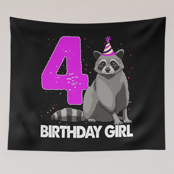Item preview, Birthday Girl 4 Raccoon  designed and sold by Bendthetrend.