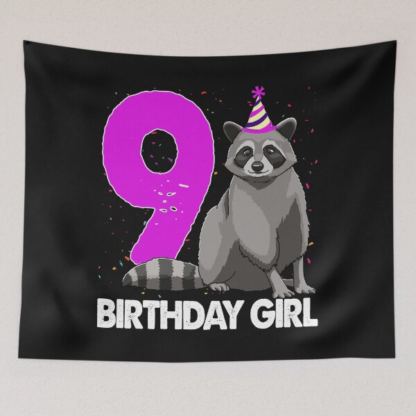 Item preview, Birthday Girl 9 Raccoon designed and sold by Bendthetrend.