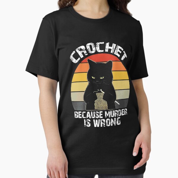 Item preview, BLACK CAT CROCHET BECAUSE MURDER IS WRONG VINTAGE designed and sold by Gerardo72.