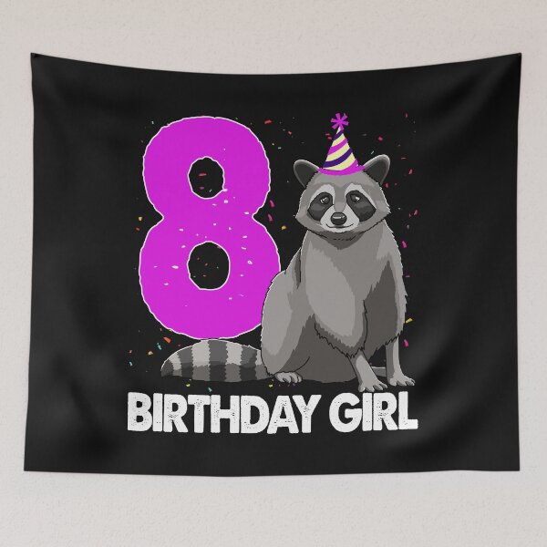 Item preview, Birthday Girl 8 Raccoon designed and sold by Bendthetrend.