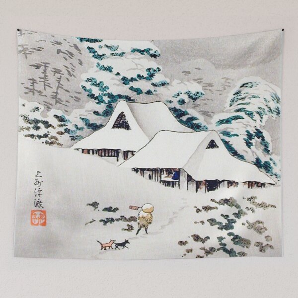Item preview, Japanese Woodbock Art Sawatari in Snow (1936) by Hiroaki Takahashi designed and sold by Designedbysm.