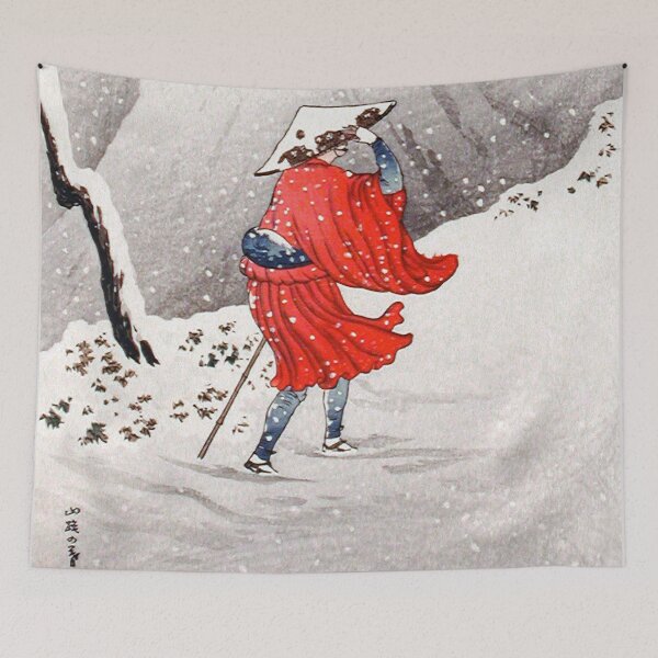 Item preview, Japanese Woodbock Art Snowy Evening on a Mountain Path by Hiroaki Takahashi (1871–1945) designed and sold by Designedbysm.