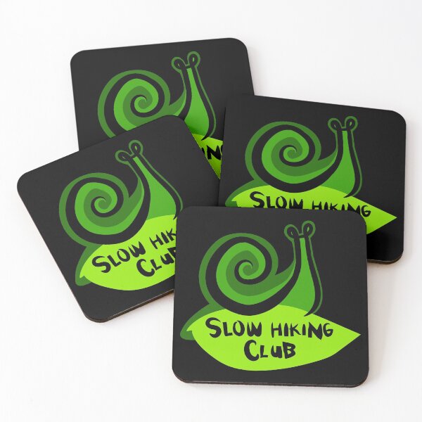 Item preview, Green Snail on a Leaf "Slow Hiking Club"  designed and sold by Boreal-Witch.