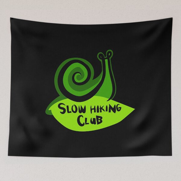 Item preview, Green Snail on a Leaf "Slow Hiking Club"  designed and sold by Boreal-Witch.