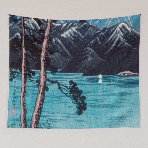 Item preview, Japanese Woodbock Art Lingering Snow on Mt. Shirane, Nikkō By Hiroaki Takahashi (1871–1945) designed and sold by Designedbysm.