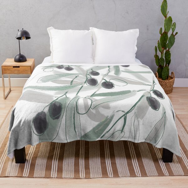 Item preview, Black Mediterranean olives on branch designed and sold by orangerinka.