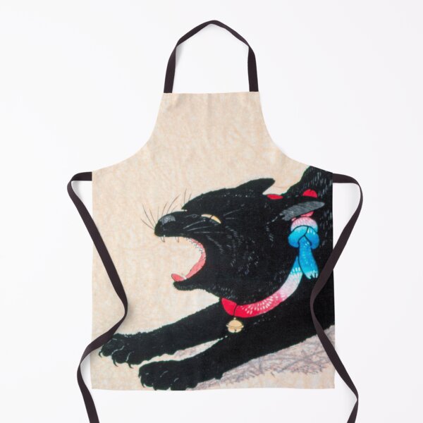 Item preview, Japanese Woodbock Art Black Cat Hissing by Hiroaki Takahashi designed and sold by Designedbysm.