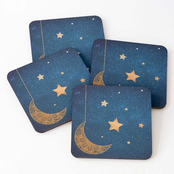 Item preview, Dark Blue Night Sky with Moon and Stars designed and sold by Coczzi.