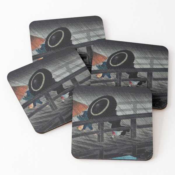 Item preview, Japanese Woodblock Art Rain on Izumi Bridge (1927) by Hiroaki Takahashi designed and sold by Designedbysm.