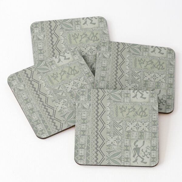 Item preview, Contemporary Hawaiian Tapa Border in Sage Green designed and sold by J Marielle Designs.