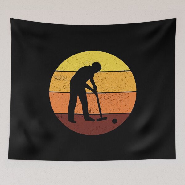 Item preview, Croquet Player Outdoor Vintage Retro Sunset designed and sold by CuteDesigns1.